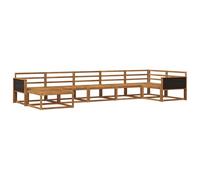 vidaXL Ensemble de canapés d'extérieur 7 pcs Naturel, Canapé Moderne d'extérieur, sièges Flexibles, Ensemble sectionnel, mobilier résistant aux intempéries pour se détendre