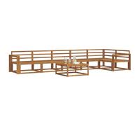 vidaXL Ensemble de canapés d'extérieur 7 pcs Naturel, Ensemble de canapé de Jardin, Sectionnel Moderne, Meubles d'extérieur durables, Patio Ajustable pour espaces de Vie