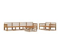 vidaXL Ensemble de canapés d'extérieur 7 pcs Naturel, Canapés d'extérieur Modernes, mobilier de Patio Durable, sectionnels de Jardin, déco pour Salon au Bord de la Piscine