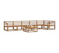 vidaXL Ensemble de canapés d'extérieur 7 pcs Naturel, Ensemble de canapé de Jardin, Sectionnel Moderne, Meubles d'extérieur durables, Patio Ajustable pour espaces de Vie