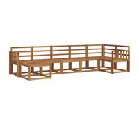 vidaXL Ensemble de canapés d'extérieur 7 pcs Naturel, Ensemble de canapés modulaires en bois d'acacia, canapé sectionnel moderne pour jardins, mobilier d'extérieur flexible, arrangements lounge pour a