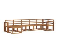 vidaXL Ensemble de canapés d'extérieur 7 pcs Naturel, Ensemble de canapés modulaires en bois d'acacia, canapé sectionnel moderne pour jardins, mobilier d'extérieur flexible, arrangements lounge pour a