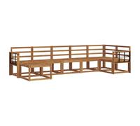 vidaXL Ensemble de canapés d'extérieur 7 pcs Naturel, Ensemble de canapés modulaires en bois d'acacia, canapé sectionnel moderne pour jardins, mobilier d'extérieur flexible, arrangements lounge pour a
