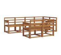 vidaXL Ensemble de canapés d'extérieur 7 pcs Naturel, Ensemble de salon de jardin, canapé extérieur moderne, mobilier secret de patio confortable, sectionnel en bois massif et polyvalent pour l'extéri