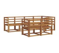 vidaXL Ensemble de canapés d'extérieur 7 pcs Naturel, Ensemble de salon de jardin, canapé extérieur moderne, mobilier secret de patio confortable, sectionnel en bois massif et polyvalent pour l'extéri