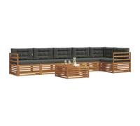 vidaXL Ensemble de canapés d'extérieur 7 pcs Naturel et Anthracite, Canapé de Jardin, Meuble d'extérieur Moderne, Seating Durable, Salon terrasse, Confort stylé
