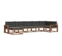 vidaXL Ensemble de canapés d'extérieur 7 pcs Naturel et Anthracite, Canapé Moderne d'extérieur, sièges Flexibles, Ensemble sectionnel, mobilier résistant aux intempéries pour se détendre