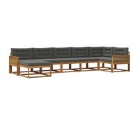 vidaXL Ensemble de canapés d'extérieur 7 pcs Naturel et Anthracite, Canapé Moderne d'extérieur, sièges Flexibles, Ensemble sectionnel, mobilier résistant aux intempéries pour se détendre