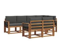 vidaXL Ensemble de Canapés avec coussin 7 pcs Naturel et Anthracite