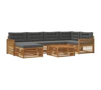 vidaXL Ensemble de canapés d'extérieur 7 pcs Naturel et Anthracite, Mobilier de Jardin, canapé Moderne pour extérieur, Ensemble sectionnel résistant, Salon terrasse, assises Confortables