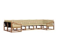 Vidaxl Ensemble De Canapés D'extérieur 7 Pcs Naturel Et Beige