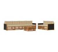 vidaXL Ensemble de canapés d'extérieur 7 pcs Naturel et Beige, Canapé de Jardin, sectionnel Moderne, mobilier Durable pour terrasse, Confort Optimal pour se Relaxer
