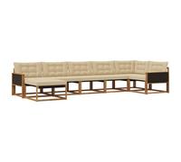 vidaXL Ensemble de canapés d'extérieur 7 pcs Naturel et Beige, Canapé d'extérieur élégant, Ensemble Moderne, mobilier résistant aux intempéries pour Le Confort du Jardin