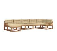 vidaXL Ensemble de canapés d'extérieur 7 pcs Naturel et Beige, Canapé Moderne d'extérieur, sièges Flexibles, Ensemble sectionnel, mobilier résistant aux intempéries pour se détendre