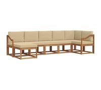 vidaXL Ensemble de Canapés avec coussin 7 pcs Naturel et Beige
