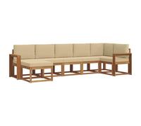 vidaXL Ensemble de Canapés avec coussin 7 pcs Naturel et Beige