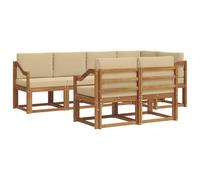 vidaXL Ensemble de Canapés avec coussin 7 pcs Naturel et Beige