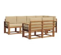 vidaXL Ensemble de Canapés avec coussin 7 pcs Naturel et Beige