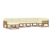 vidaXL Ensemble de canapés d'extérieur 7 pcs Naturel et Crème, Canapé Moderne d'extérieur, sièges Flexibles, Ensemble sectionnel, mobilier résistant aux intempéries pour se détendre