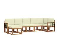 vidaXL Ensemble de Canapés avec coussin 7 pcs Naturel et Crème