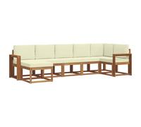 vidaXL Ensemble de Canapés avec coussin 7 pcs Naturel et Crème
