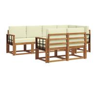 vidaXL Ensemble de Canapés avec coussin 7 pcs Naturel et Crème