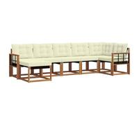 vidaXL Ensemble de canapés d'extérieur 7 pcs Naturel et Crème, Salon de Jardin Moderne, canapé Confortable près de la Piscine, mobilier résistant au Temps, Lounge Pratique