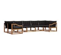 Vidaxl Ensemble De Canapés D'extérieur 7 Pcs Naturel Et Noir