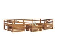 vidaXL Ensemble de canapés d'extérieur 7 pcs Naturel, Mobilier de Jardin, canapé Moderne extérieur, sectionnel résistant, Salon de Patio, Ensemble de terrasse