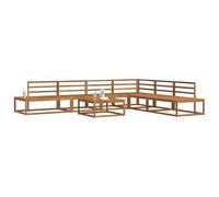 vidaXL Ensemble de canapés d'extérieur 7 Pièce Naturel, Canapé d'extérieur Moderne et résistant aux intempéries, sectionnel en Bois d'acacia pour Un Confort stylé en extérieur, Assise pour Patio.