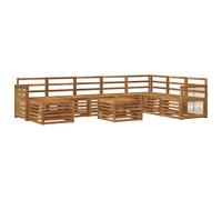 vidaXL Ensemble de canapés d'extérieur 7 pièces naturel, ensemble de canapés modernes pour extérieur, mobilier résistant pour jardin, patio et terrasse, confort assuré