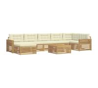 vidaXL Ensemble de canapés d'extérieur 8 pc Blanc et crème