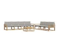 vidaXL Ensemble de canapés d'extérieur 8 pc Blanc et Gris Clair