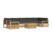 vidaXL Ensemble de canapés d'extérieur 8 pcs Blanc et Anthracite, Canapé extérieur Moderne, mobilier sectionnel, détente en terrasse, Confort au Jardin