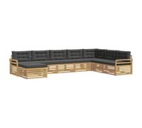 vidaXL Ensemble de canapés d'extérieur 8 pcs Blanc et Anthracite, Canapés Modernes pour Jardin, Salon de terrasse, Coin détente Confortable en extérieur