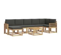 vidaXL Ensemble de canapés d'extérieur 8 pcs Blanc et Anthracite, Ensemble de Salon Moderne pour l'extérieur, canapé de Jardin Durable, mobilier Flexible, Assise en Acacia près de la Piscine