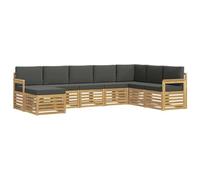 vidaXL Ensemble de canapés d'extérieur 8 pcs Blanc et Anthracite, Mobilier de Jardin, canapé Moderne, Ensemble Confortable pour terrasse, Coin Lounge, résistant et stylé