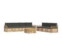 vidaXL Ensemble de canapés d'extérieur 8 pcs Blanc et Anthracite, Sofa de Jardin, mobilier Moderne extérieur, Coin détente pour la terrasse, Confort assuré