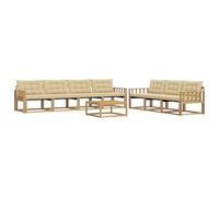 vidaXL Ensemble de canapés d'extérieur 8 pcs Blanc et Beige, Canapé de Jardin, mobilier Moderne, sectionnel, Confort pour terrasse, Coin Lounge extérieur