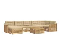 vidaXL Ensemble de canapés d'extérieur 8 pcs Blanc et Beige, Canapé de Jardin Moderne, résistant aux intempéries, sectionnel idéal pour se détendre et Chiller dans Le Patio
