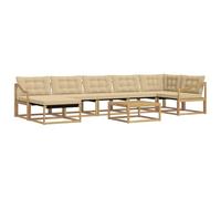 vidaXL Ensemble de canapés d'extérieur 8 pcs Blanc et Beige, Canapé d'extérieur Moderne et Durable, mobilier de Jardin Relaxant, Assise Ergonomique, résistant aux intempéries