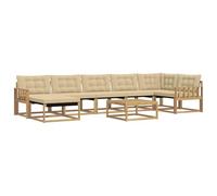 vidaXL Ensemble de canapés d'extérieur 8 pcs Blanc et Beige, Canapé d'extérieur Moderne et Durable, mobilier de Jardin Relaxant, Assise Ergonomique, résistant aux intempéries
