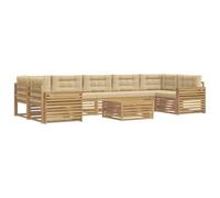 vidaXL Ensemble de canapés d'extérieur 8 pcs Blanc et Beige, Canapé extérieur Moderne, mobilier sectionnel, détente en terrasse, Confort au Jardin