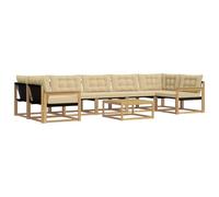 vidaXL Ensemble de canapés d'extérieur 8 pcs Blanc et Beige, Ensemble de canapés Modernes pour l'extérieur, Meubles résistants aux intempéries, Confort pour Votre Patio
