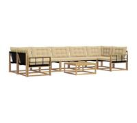 vidaXL Ensemble de canapés d'extérieur 8 pcs Blanc et Beige, Ensemble de canapés Modernes pour l'extérieur, Meubles résistants aux intempéries, Confort pour Votre Patio