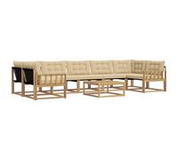 vidaXL Ensemble de canapés d'extérieur 8 pcs Blanc et Beige, Ensemble de canapés Modernes pour l'extérieur, Meubles résistants aux intempéries, Confort pour Votre Patio