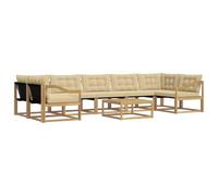 vidaXL Ensemble de canapés d'extérieur 8 pcs Blanc et Beige, Ensemble de canapés Modernes pour l'extérieur, Meubles résistants aux intempéries, Confort pour Votre Patio