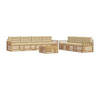 vidaXL Ensemble de canapés d'extérieur 8 pcs Blanc et Beige, Sofa de Jardin, mobilier Moderne extérieur, Coin détente pour la terrasse, Confort assuré