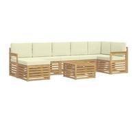 vidaXL Ensemble de canapés d'extérieur 8 pcs Blanc et crème, Canapé de Jardin, Ensemble sectionnel Moderne, mobilier Durable pour terrasse, Confort et détente en extérieur