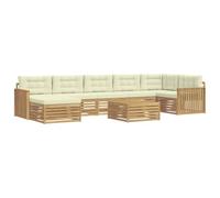 vidaXL Ensemble de canapés d'extérieur 8 pcs Blanc et crème, Canapé de Jardin Moderne, résistant aux intempéries, sectionnel idéal pour se détendre et Chiller dans Le Patio